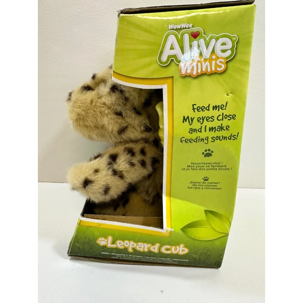 WowWee Alive Minis Leopard‎ Cub Feed Me With My Bottle! Sounds Plush Toy 2008